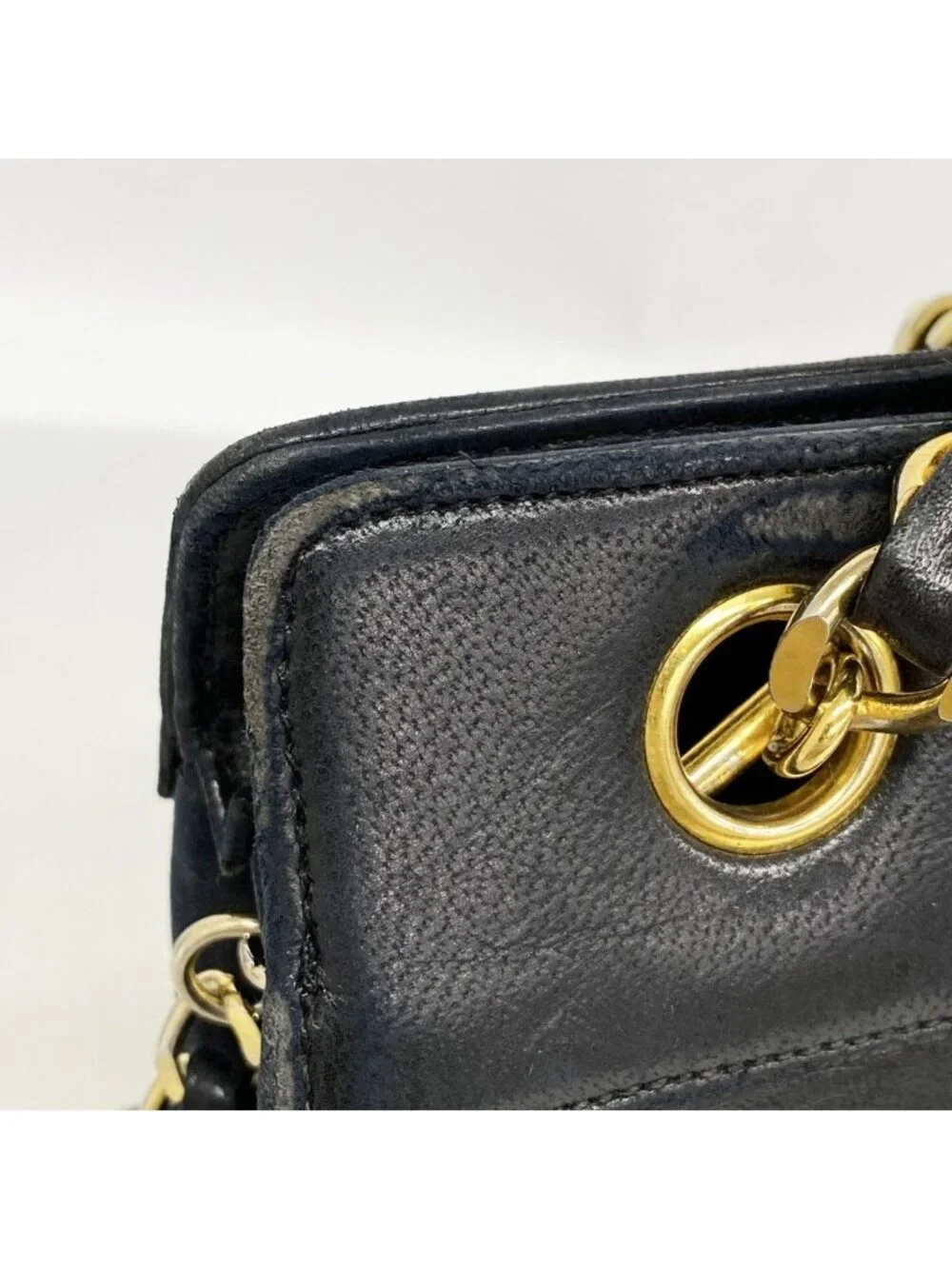 Chanel Chain Tote Lambskin Black Gold